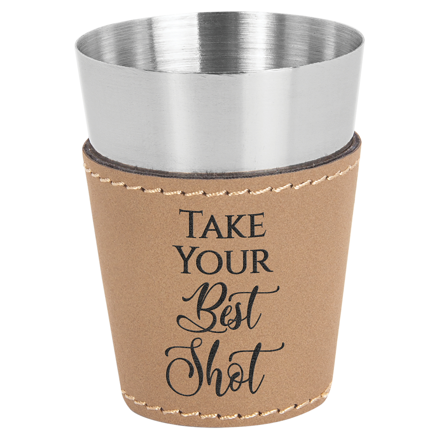 2 oz. Leatherette Wrapped Stainless Steel Shot Glass