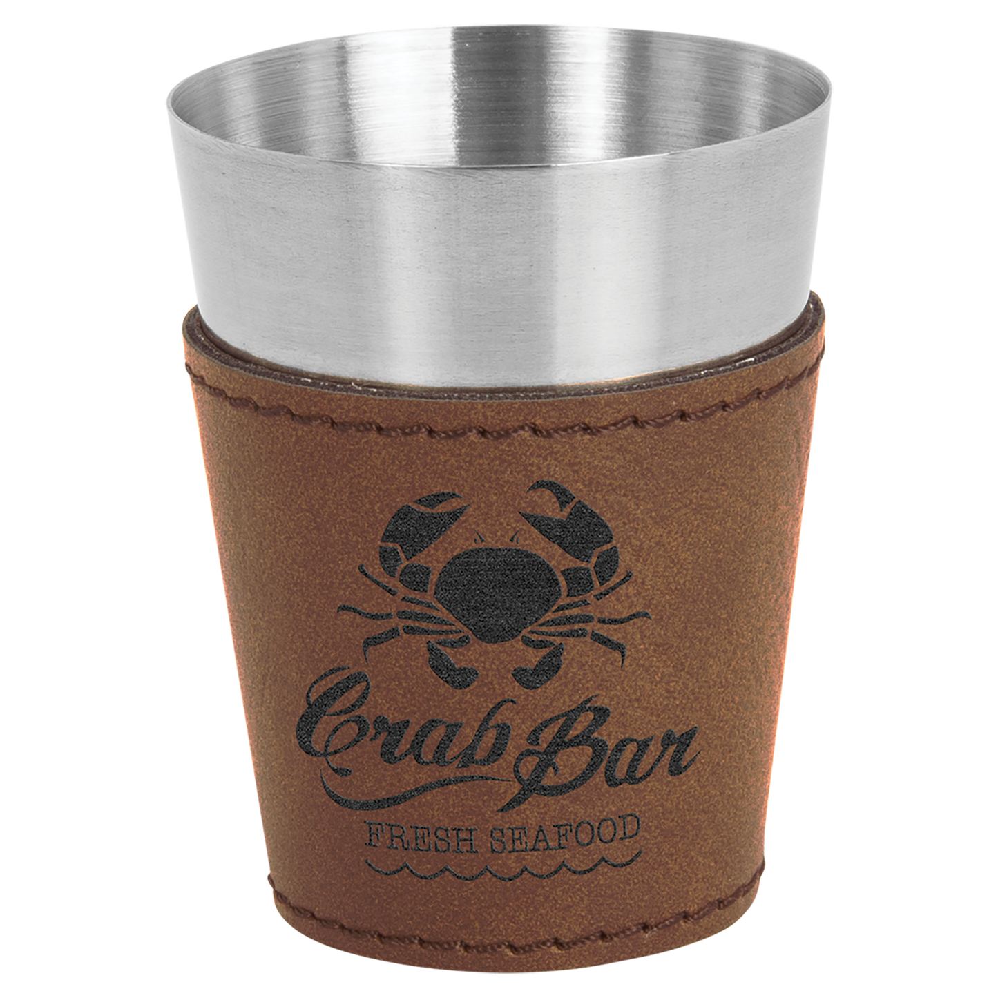 2 oz. Leatherette Wrapped Stainless Steel Shot Glass