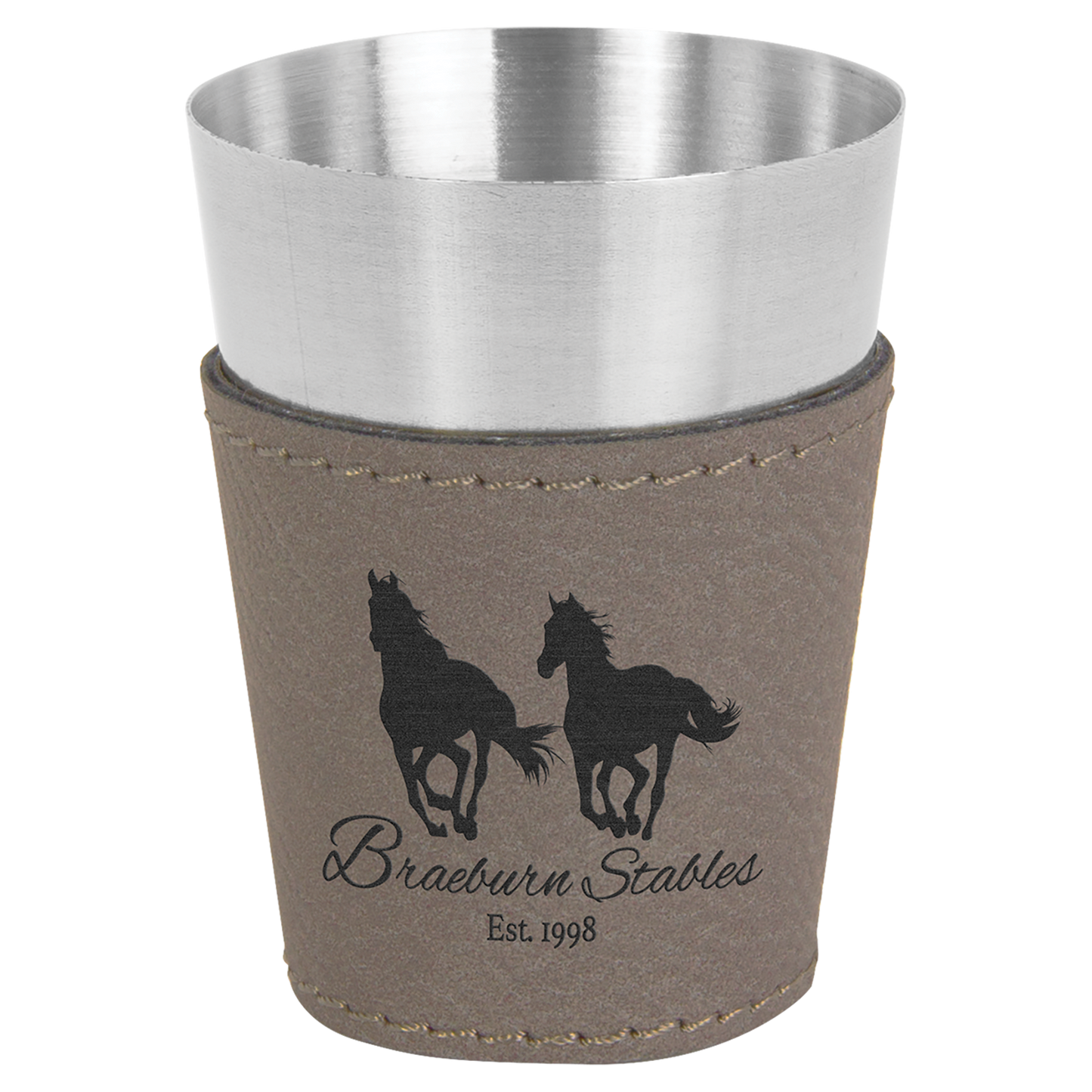 2 oz. Leatherette Wrapped Stainless Steel Shot Glass