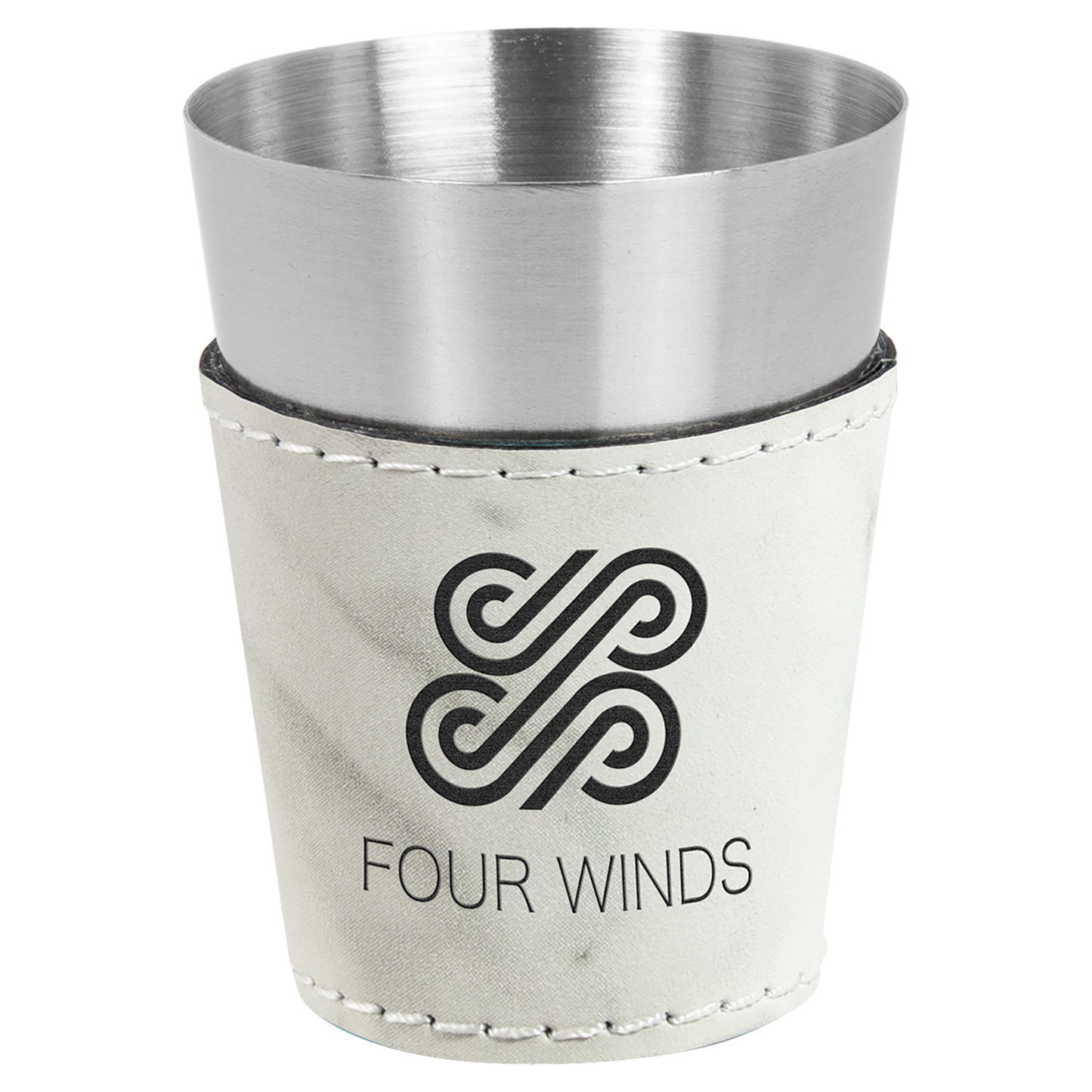 2 oz. Leatherette Wrapped Stainless Steel Shot Glass
