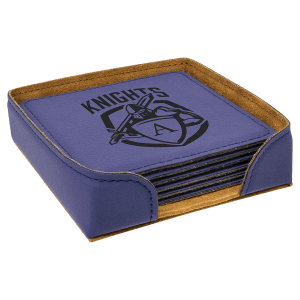 Leatherette 6-Coaster Set Square/Round