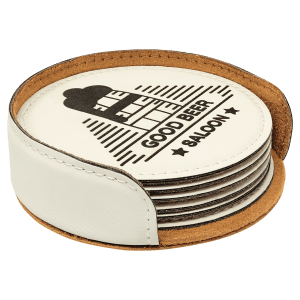 Leatherette 6-Coaster Set Square/Round
