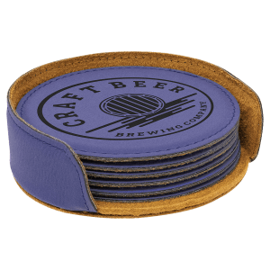 Leatherette 6-Coaster Set Square/Round