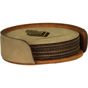 Leatherette 6-Coaster Set Square/Round