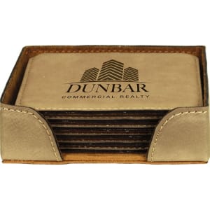 Leatherette 6-Coaster Set Square/Round