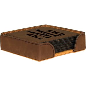 Leatherette 6-Coaster Set Square/Round