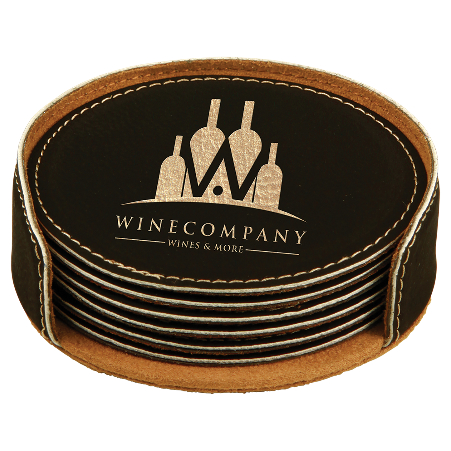 Leatherette 6-Coaster Set Square/Round