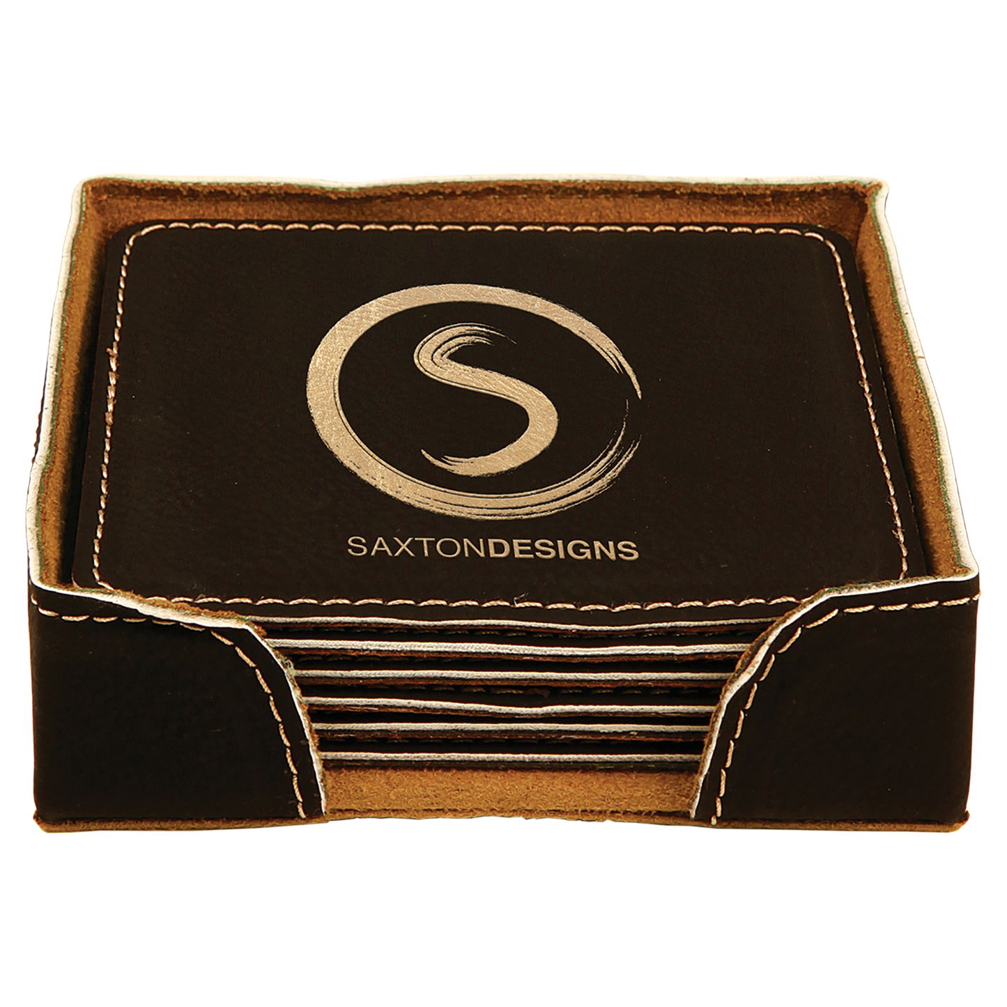 Leatherette 6-Coaster Set Square/Round