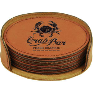 Leatherette 6-Coaster Set Square/Round