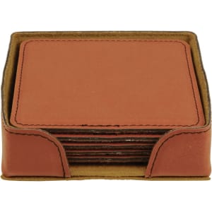 Leatherette 6-Coaster Set Square/Round