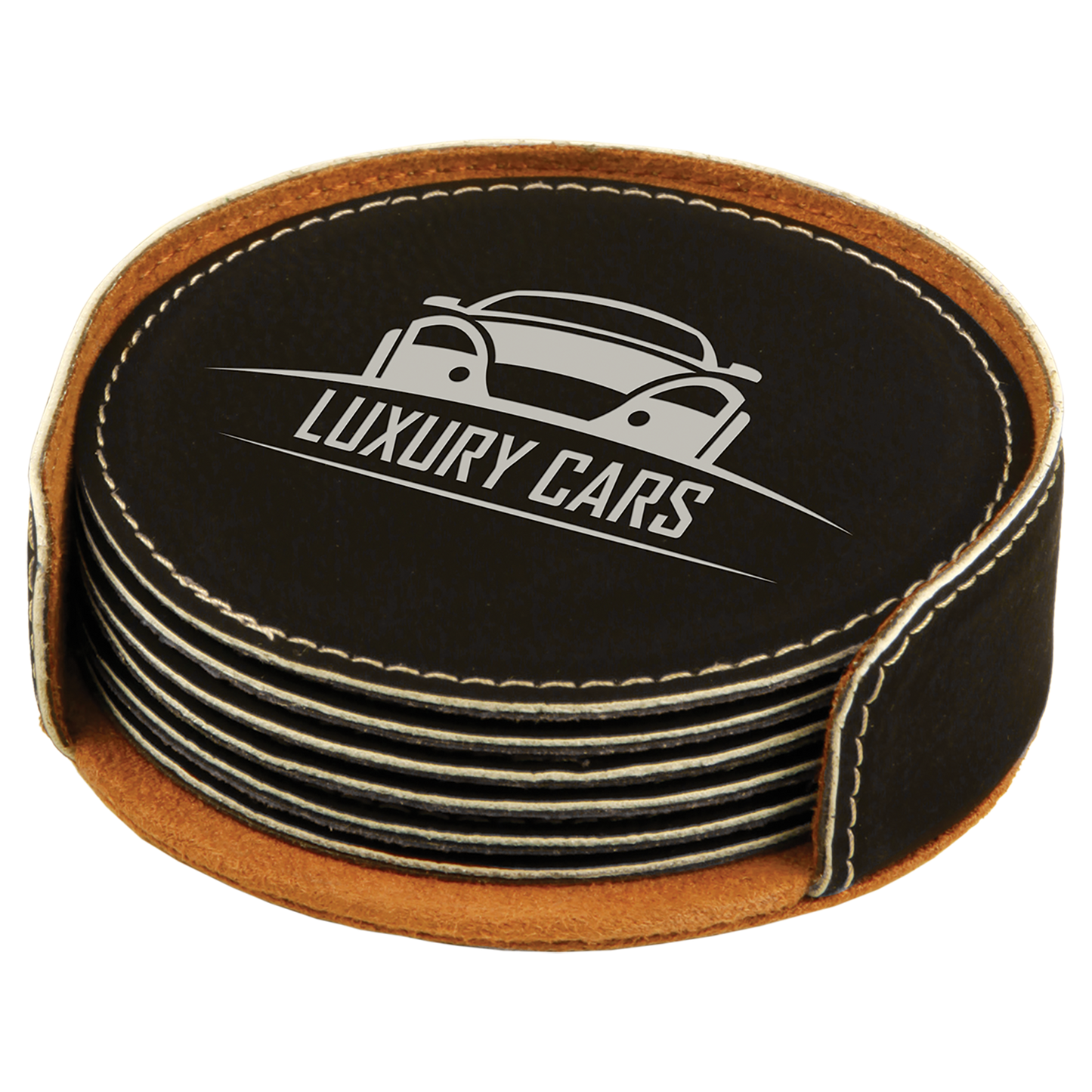 Leatherette 6-Coaster Set Square/Round