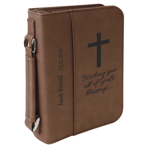 Leatherette Book/Bible Cover with Handle and Zipper