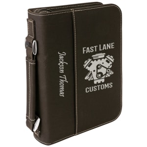 Leatherette Book/Bible Cover with Handle and Zipper
