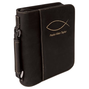 Leatherette Book/Bible Cover with Handle and Zipper