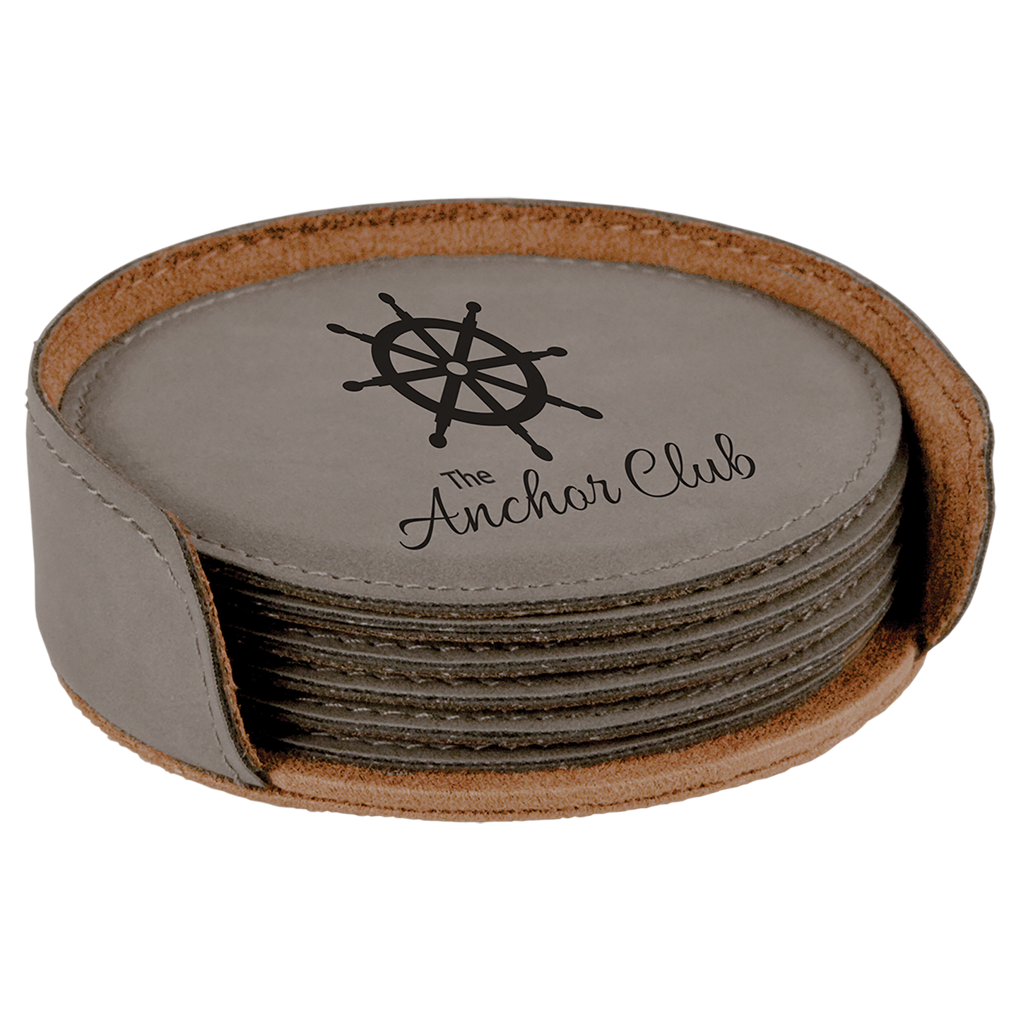 Leatherette 6-Coaster Set Square/Round