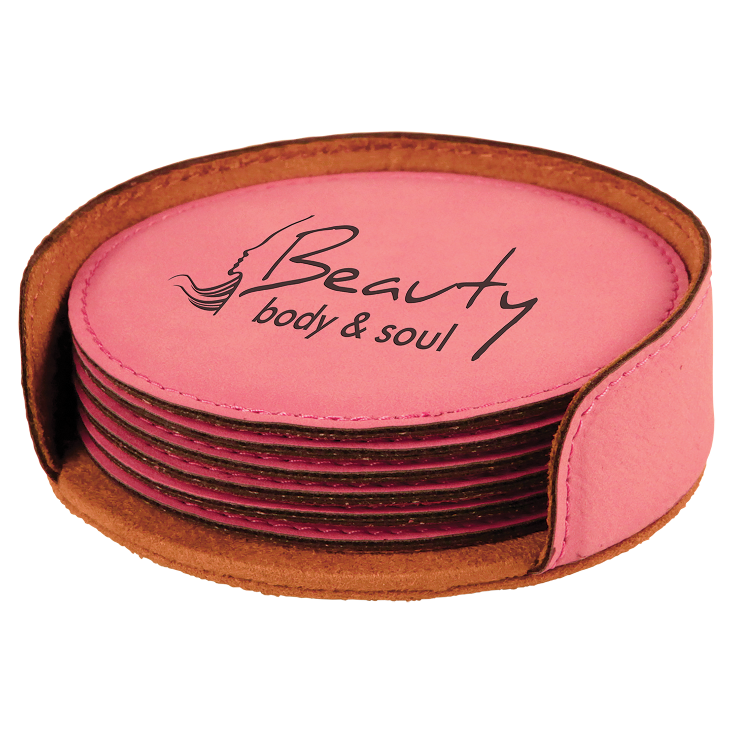 Leatherette 6-Coaster Set Square/Round
