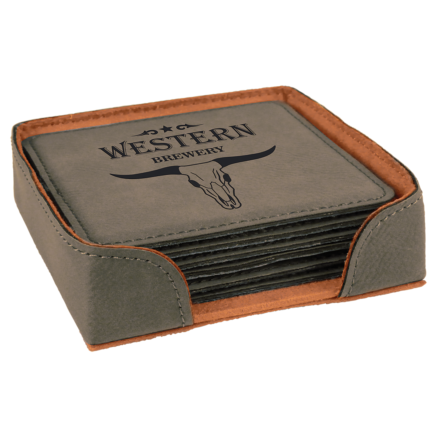 Leatherette 6-Coaster Set Square/Round