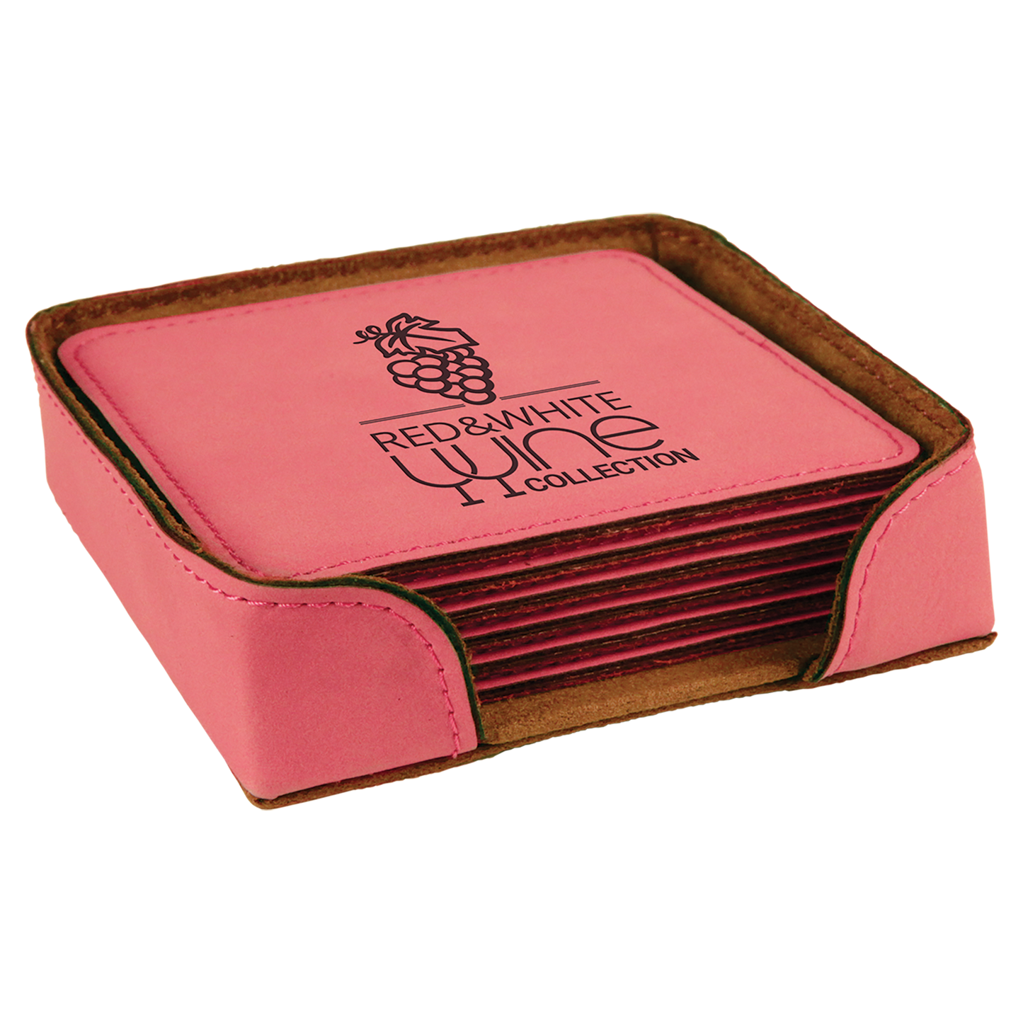 Leatherette 6-Coaster Set Square/Round