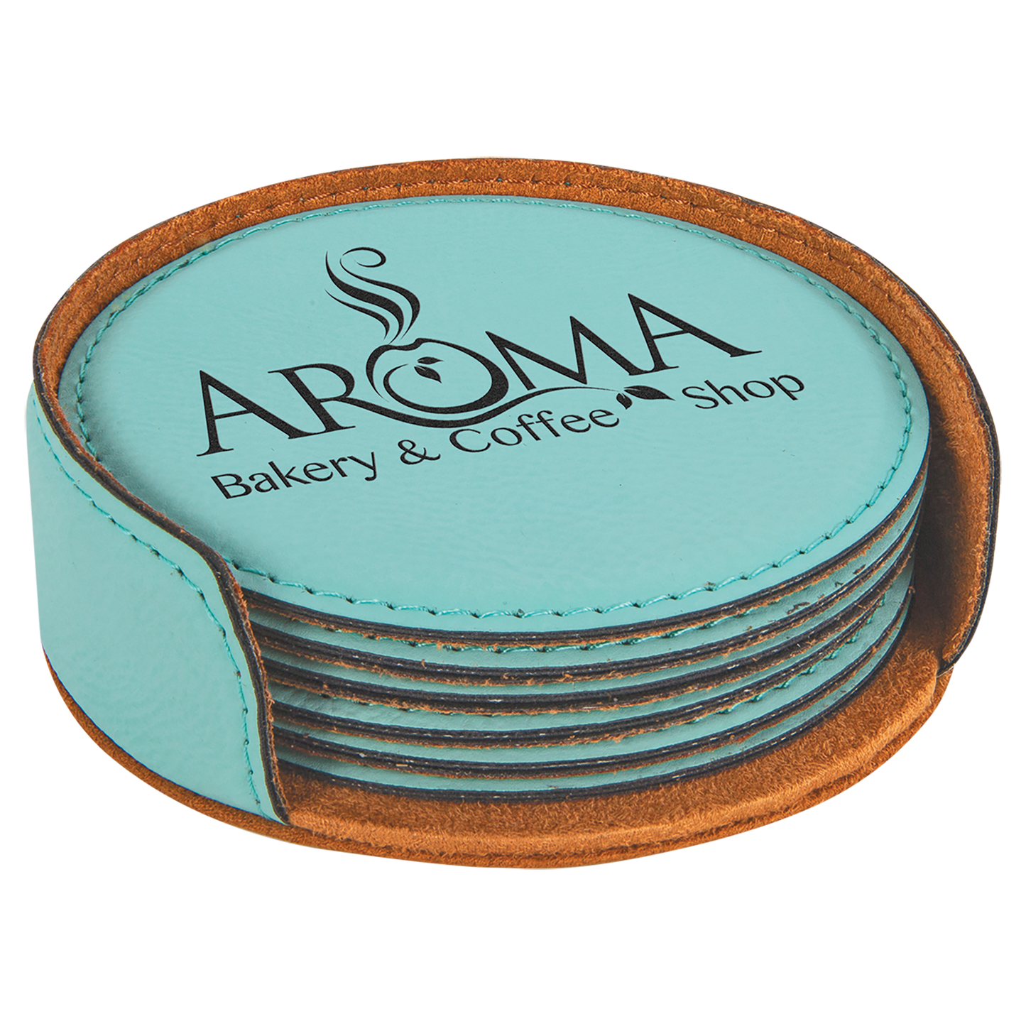 Leatherette 6-Coaster Set Square/Round