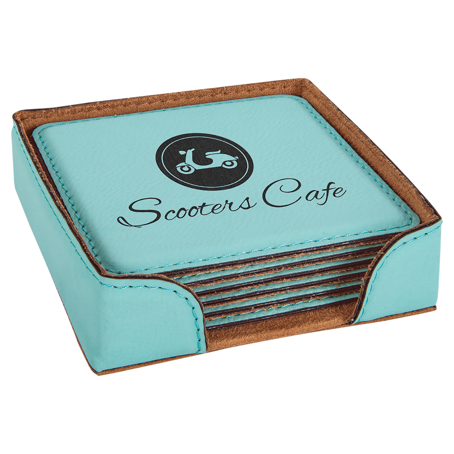 Leatherette 6-Coaster Set Square/Round