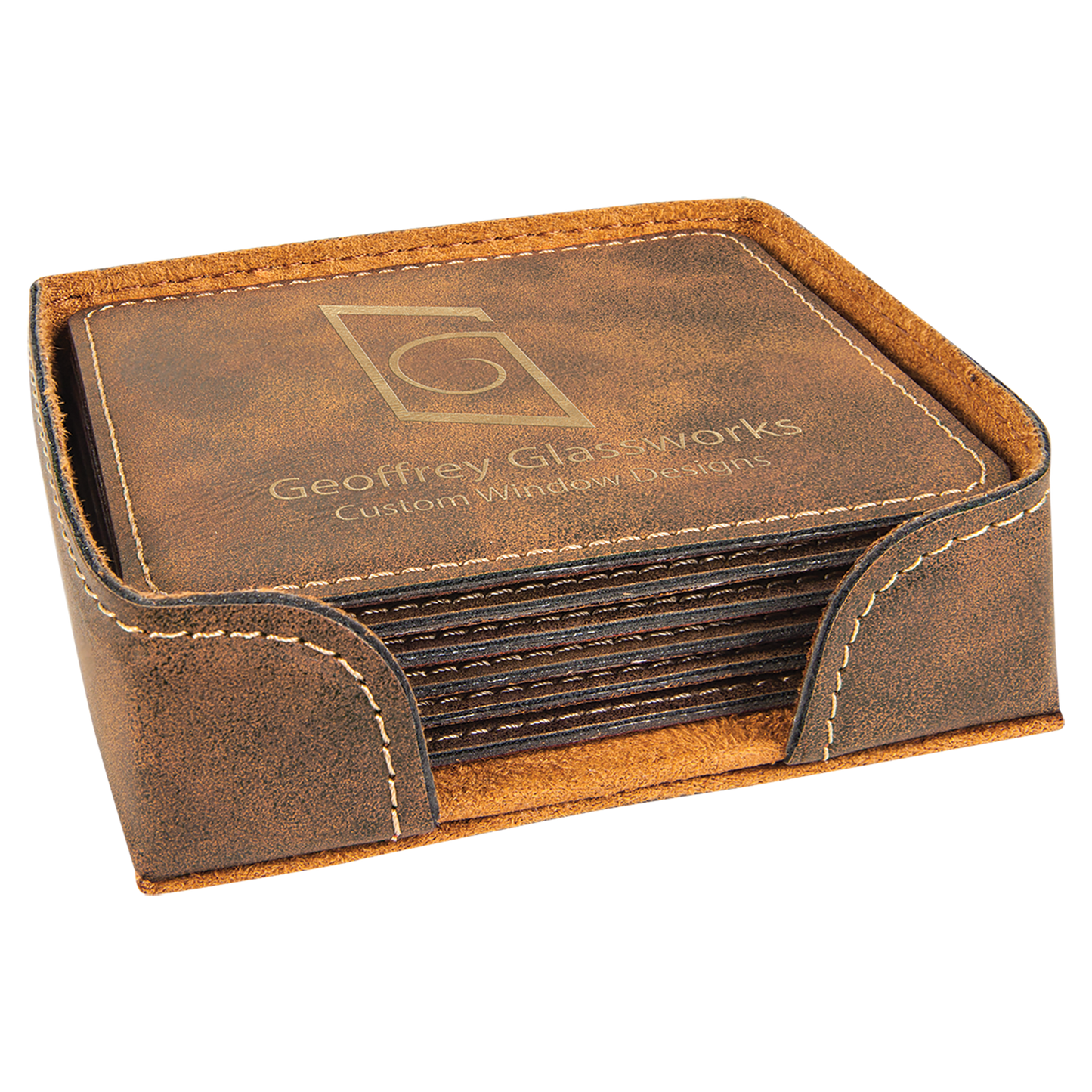 Leatherette 6-Coaster Set Square/Round