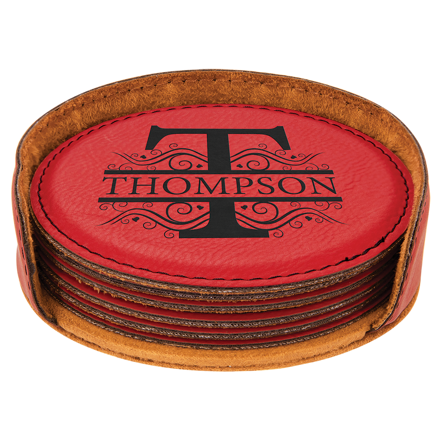 Leatherette 6-Coaster Set Square/Round