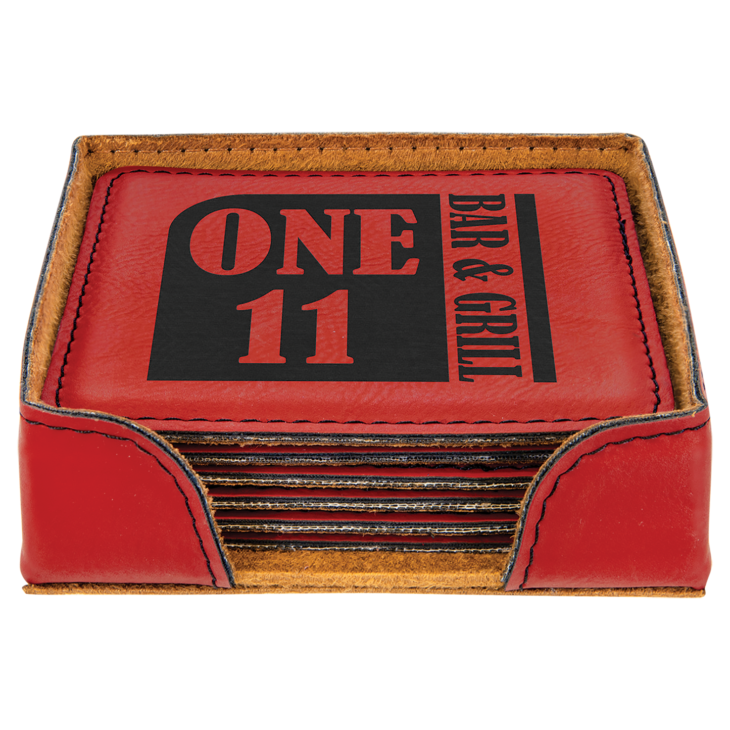 Leatherette 6-Coaster Set Square/Round