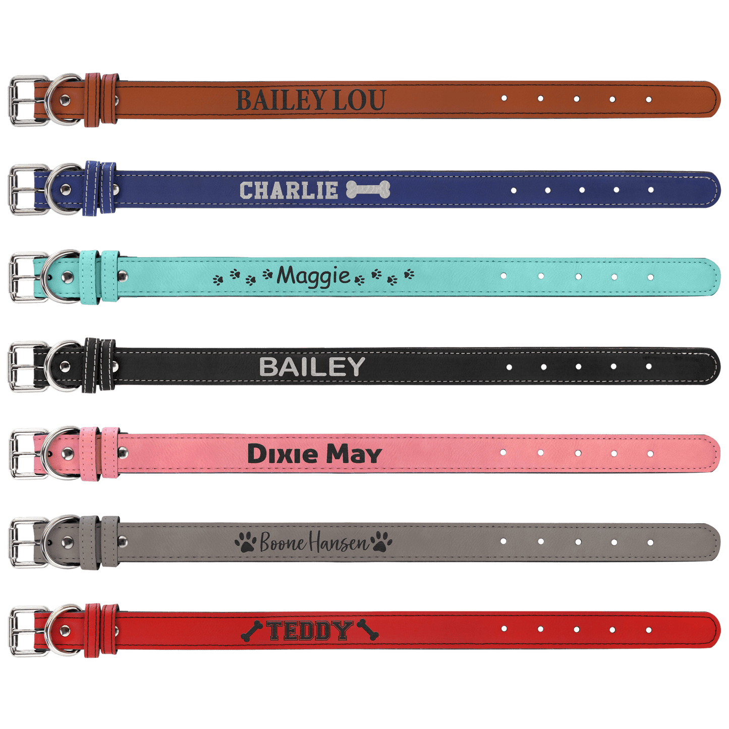 Laserable Leatherette Dog Collar