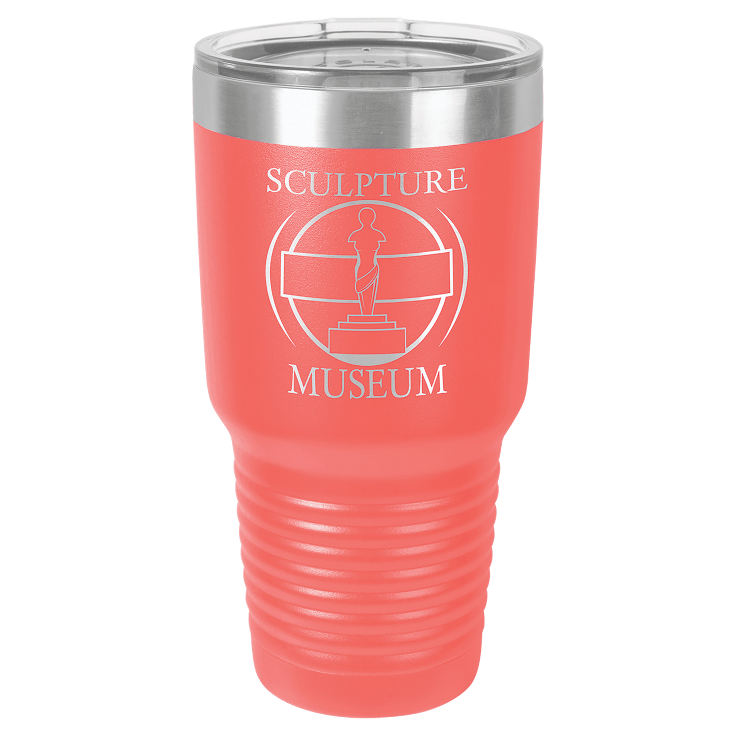 Polar Camel 30 oz. Coral Vacuum Insulated Ringneck Tumbler with Clear Lid