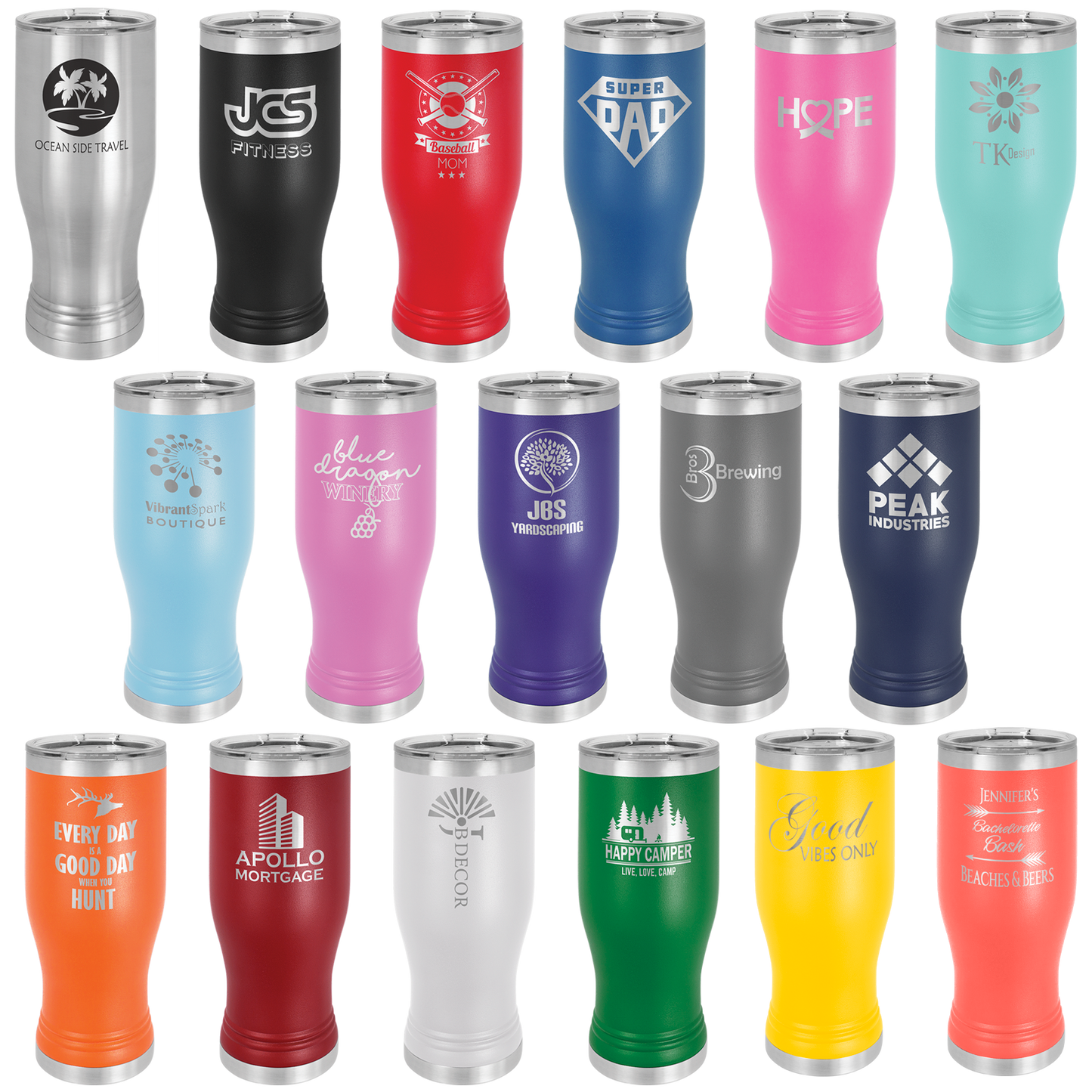 Polar Camel Pilsner Tumbler with Clear Lid