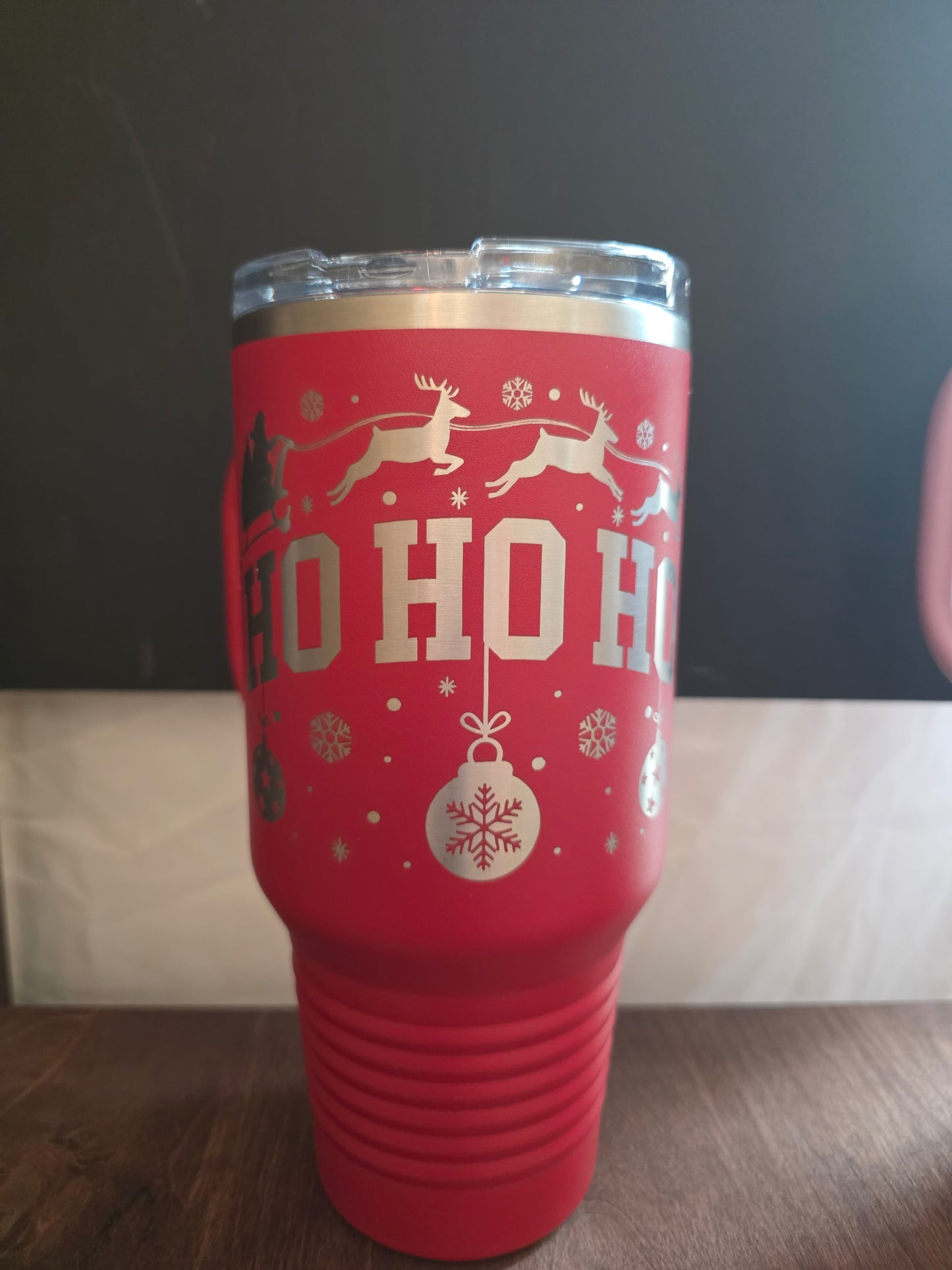 32oz Tumbler with Handle – “Ho Ho Ho” Christmas Edition