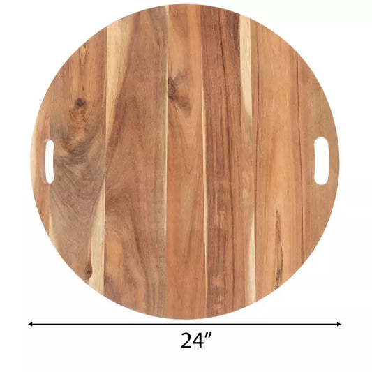 24" Round Acacia Cutting Board – Personalized Monogram & Date Engraving  Short Description: