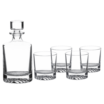 850mL Round Glass Decanter Set with Four 9 oz. Rocks Glasses