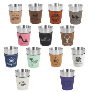 2 oz. Leatherette Wrapped Stainless Steel Shot Glass