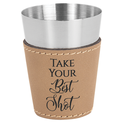 2 oz. Leatherette Wrapped Stainless Steel Shot Glass