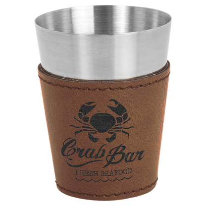 2 oz. Leatherette Wrapped Stainless Steel Shot Glass