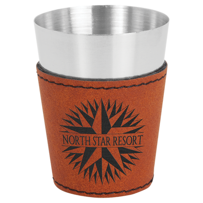 2 oz. Leatherette Wrapped Stainless Steel Shot Glass