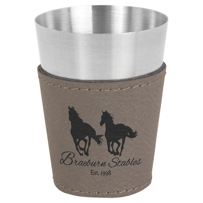 2 oz. Leatherette Wrapped Stainless Steel Shot Glass