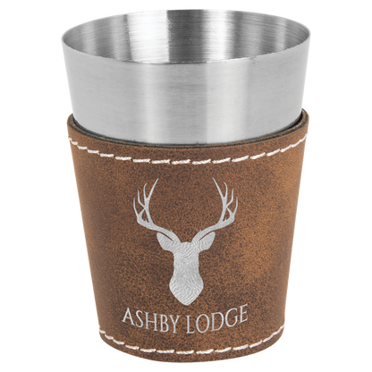 2 oz. Leatherette Wrapped Stainless Steel Shot Glass