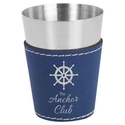 2 oz. Leatherette Wrapped Stainless Steel Shot Glass