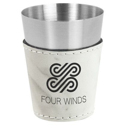 2 oz. Leatherette Wrapped Stainless Steel Shot Glass