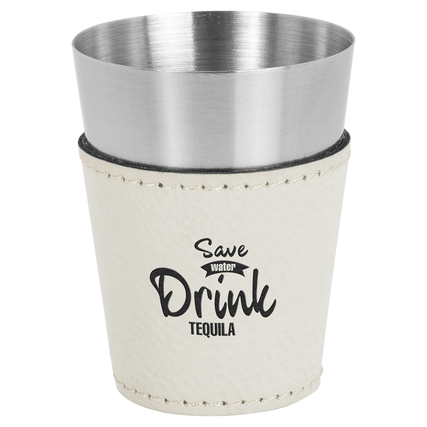2 oz. Leatherette Wrapped Stainless Steel Shot Glass