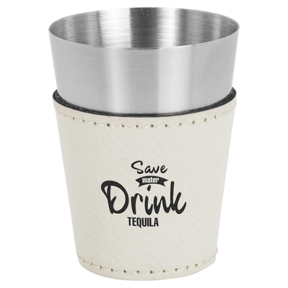 2 oz. Leatherette Wrapped Stainless Steel Shot Glass