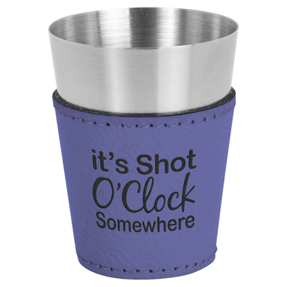 2 oz. Leatherette Wrapped Stainless Steel Shot Glass