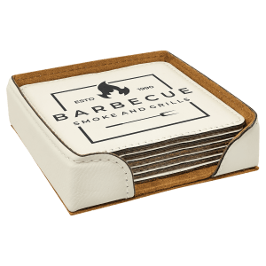Leatherette 6-Coaster Set Square/Round