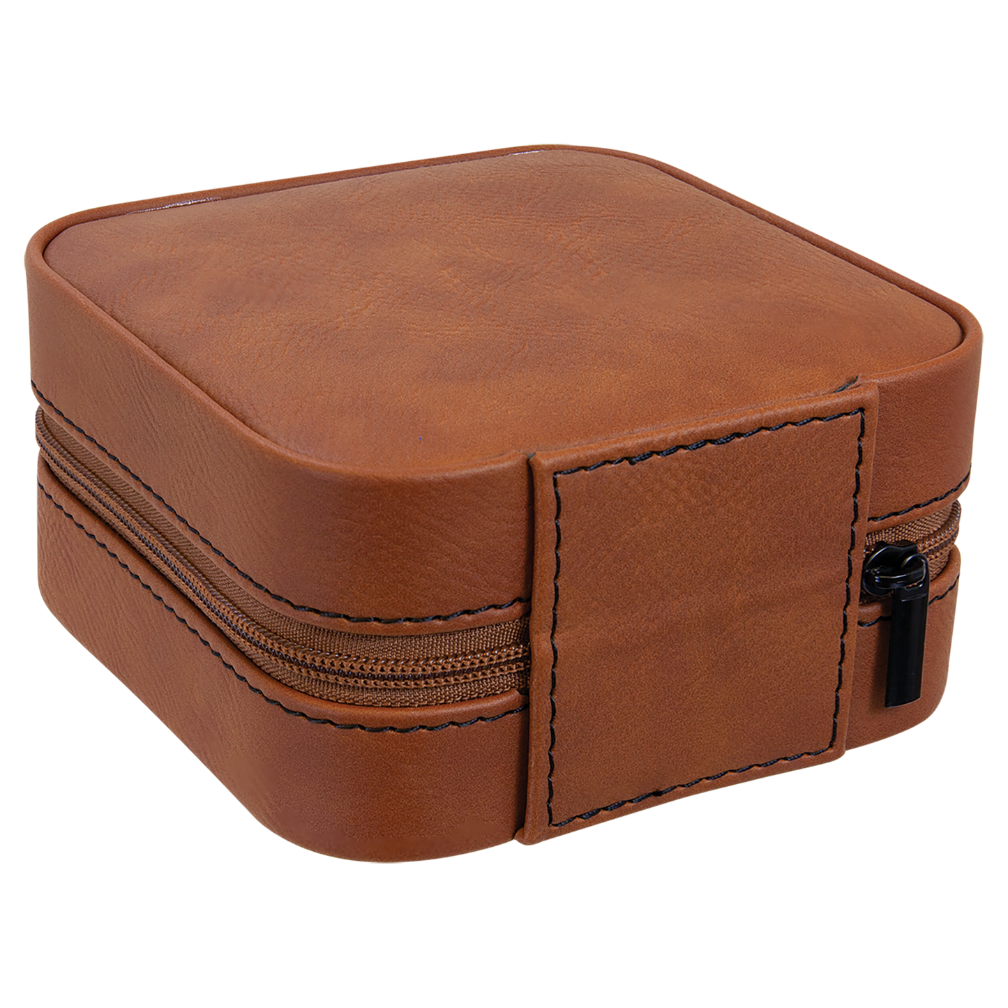 Lasered Leatherette Travel Jewelry Box with Tan Lining