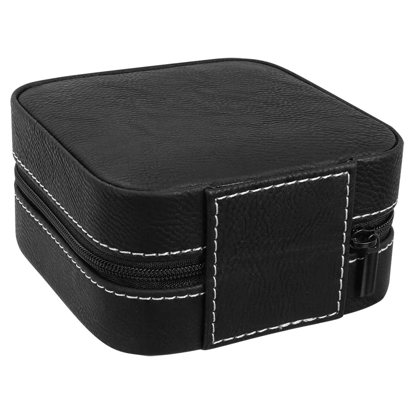 Lasered Leatherette Travel Jewelry Box with Tan Lining