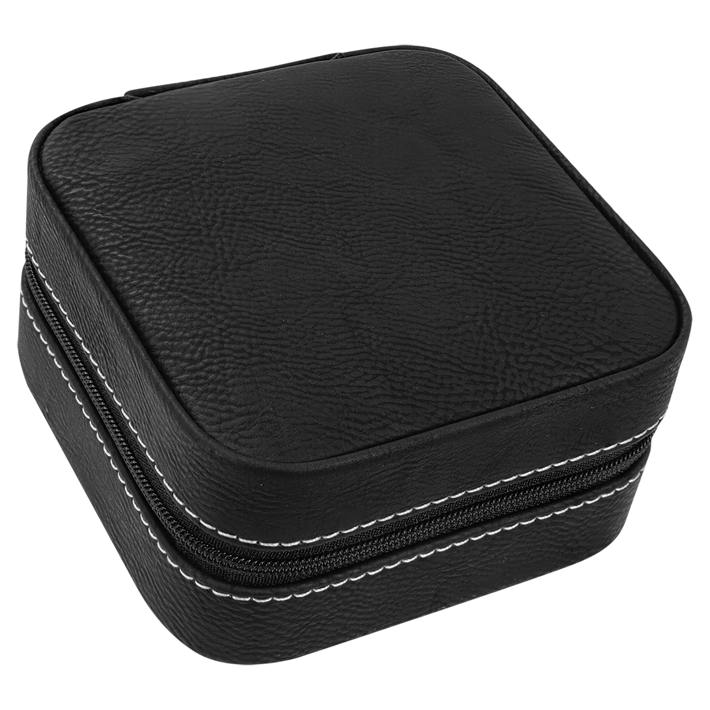 Lasered Leatherette Travel Jewelry Box with Tan Lining