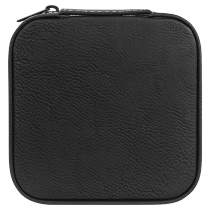 Lasered Leatherette Travel Jewelry Box with Tan Lining