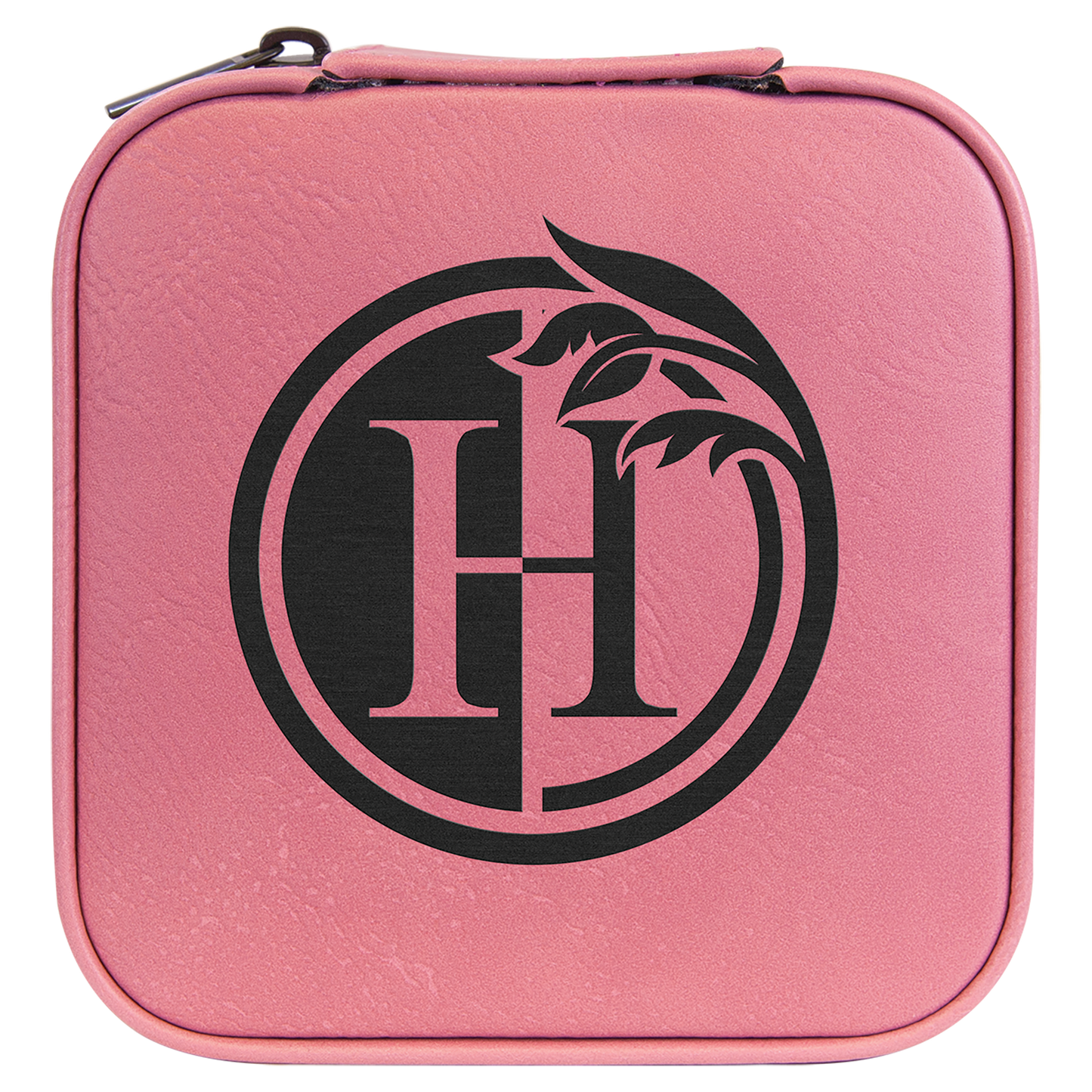 Lasered Leatherette Travel Jewelry Box with Tan Lining